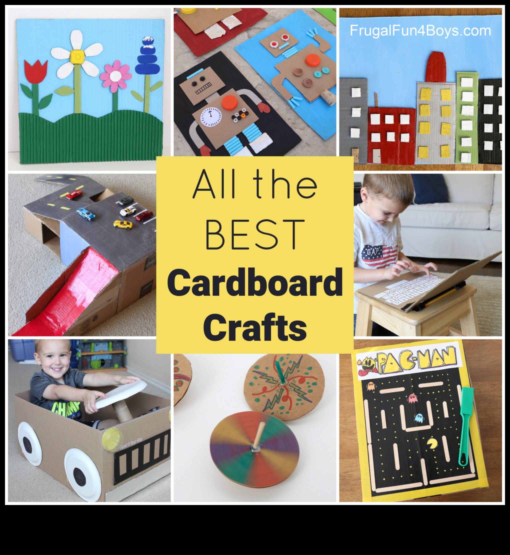 יצירות קרטון עשה זאת בעצמך: בניית דמיון עם חומרים ממוחזרים