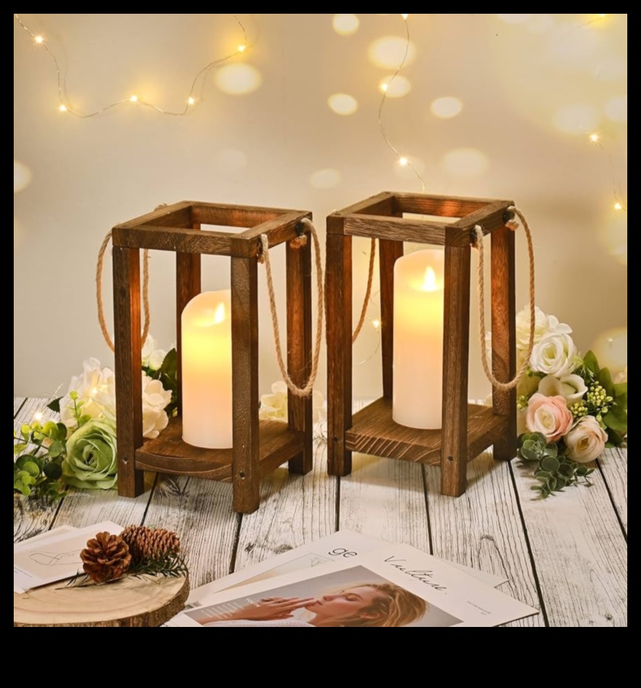 פמוטים מעץ: יצירת תאורת סביבה לבית שלך