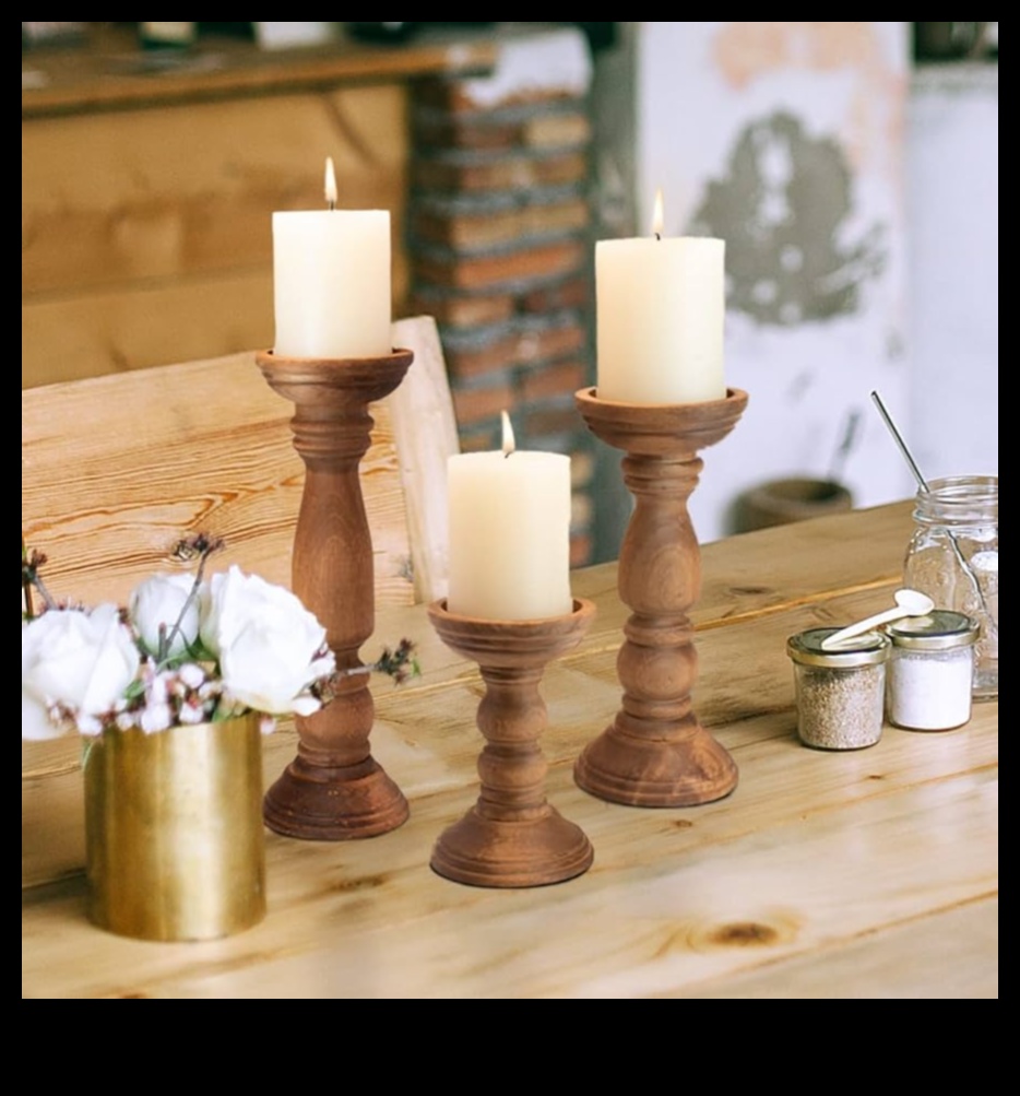 פמוטים מעץ: יצירת תאורת סביבה לבית שלך