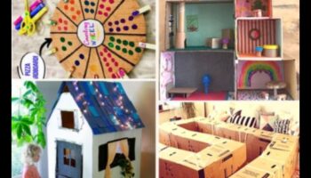 יצירות קרטון עשה זאת בעצמך: בניית דמיון עם חומרים ממוחזרים